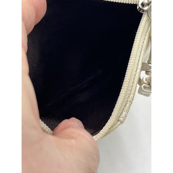 Coach Signature Monogram C Glacier White Canvas Leather Trim Wristlet Pouch - Picture 6 of 6